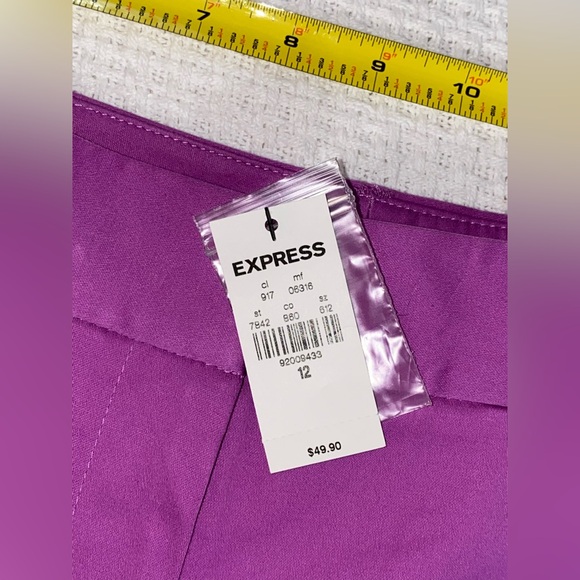 NWT Express Purple Women's “Editor” Shorts Size 12 NEW - Picture 2 of 12